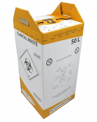 Voorbeeld van een UN-gecertificeerde SZA-doos